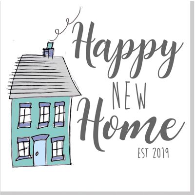 Frohes neues Zuhause Haus 2021 quadratische Karte