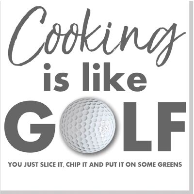 Cooking is like golf square card