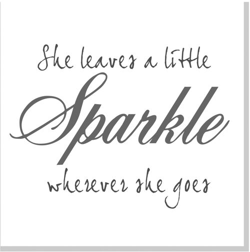 She leaves sparkle square card
