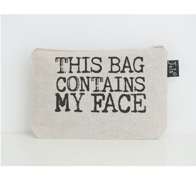 Ce sac contient mon petit sac de maquillage pour le visage