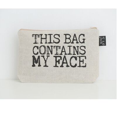 This bag contains my face small make up bag