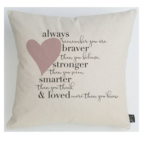 Braver Heart Cushion - 35cm x 40cm - Blush