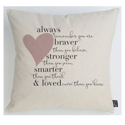 Braver Heart Cushion - 35cm x 40cm - Blush