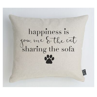 Happiness Cat Cushion - 35cm x 40cm