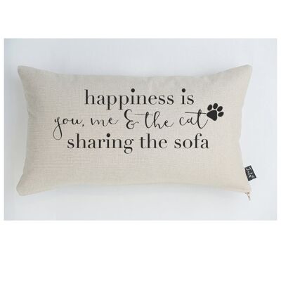 Happiness Cat Cushion - 30x50cm