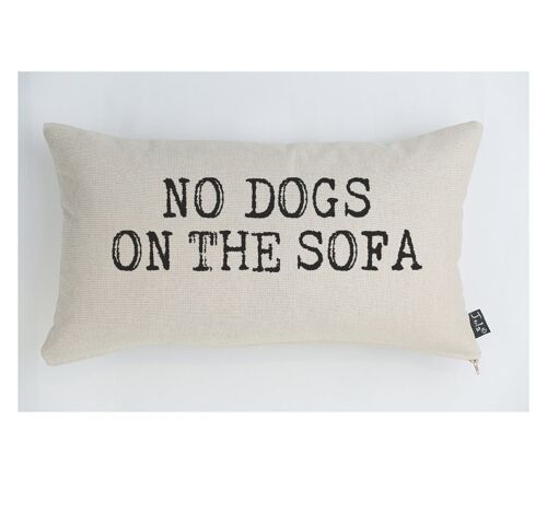 Retro No Dogs on the sofa cushion
