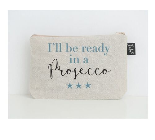 Ready in a Prosecco small make up bag