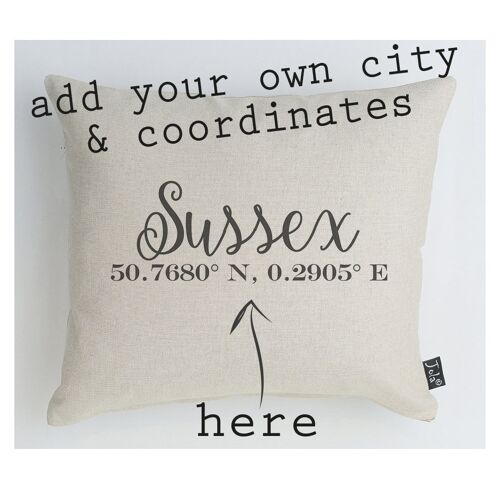 Personalised Coordinates cushion - 35x40cm