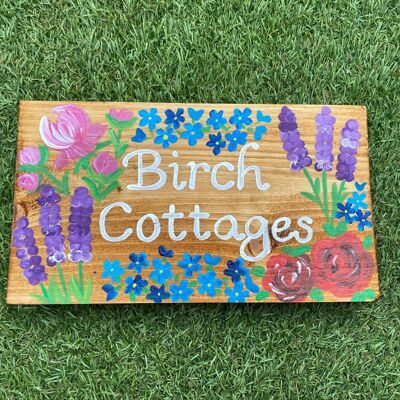 Lavender & Forget-Me-Nots House Sign - No Holes