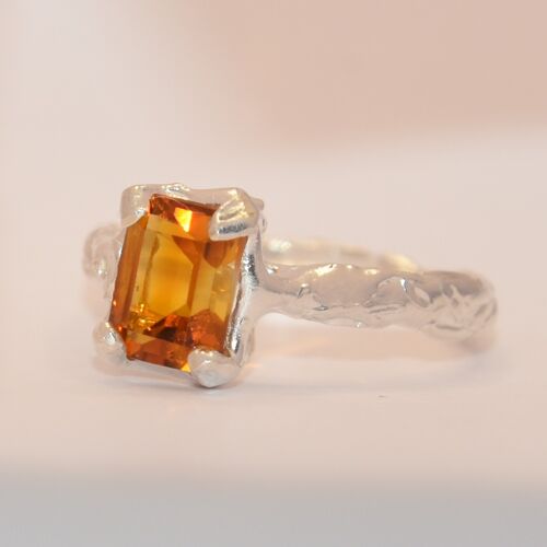 Solitare citrine ring, one of a kind