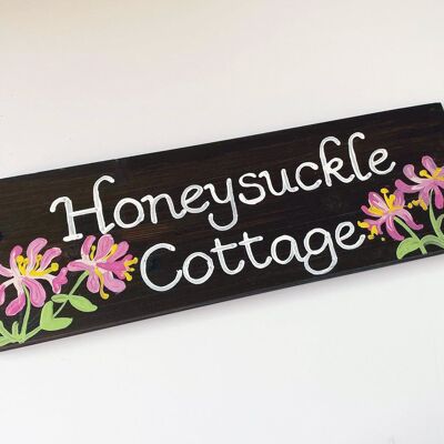 Honeysuckle House Name Sign - Chain