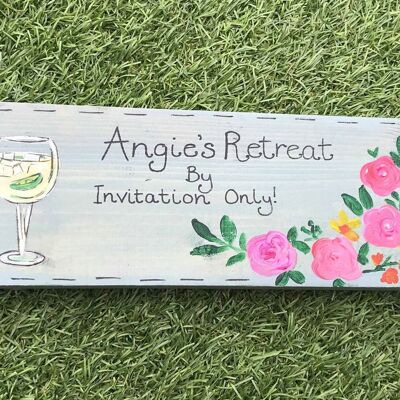 Gin Glass Garden Sign - Chain