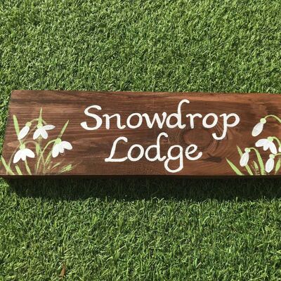 Snowdrops House Name Sign - Chain