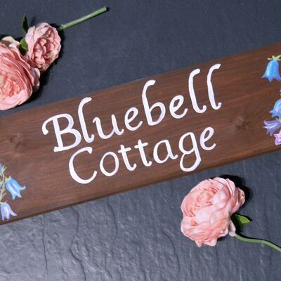 Bluebells House Name Sign - Chain