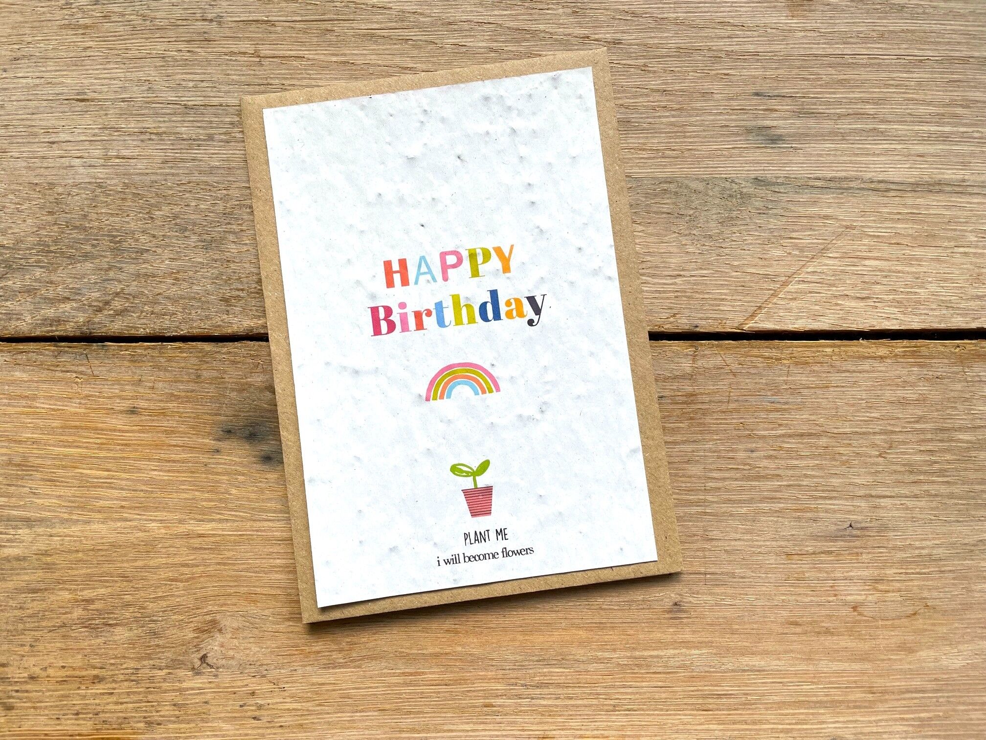 Carta piantabile di buon compleanno arcobaleno