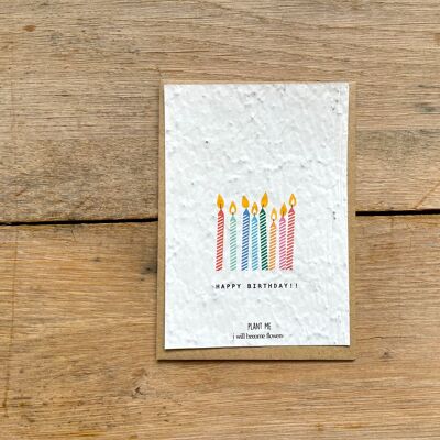 Card to plant happy birthday candle