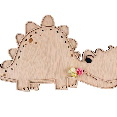 Children's wooden lamp to hang on the wall or table. dinosaur
