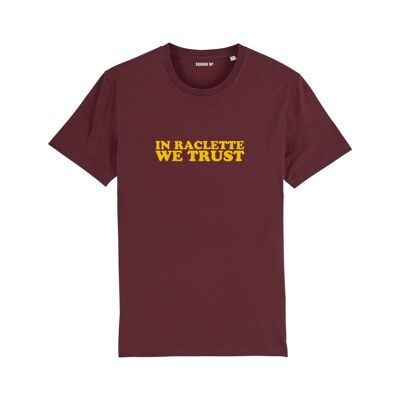 "In raclette we trust" T-Shirt - Damen - Farbe Bordeaux