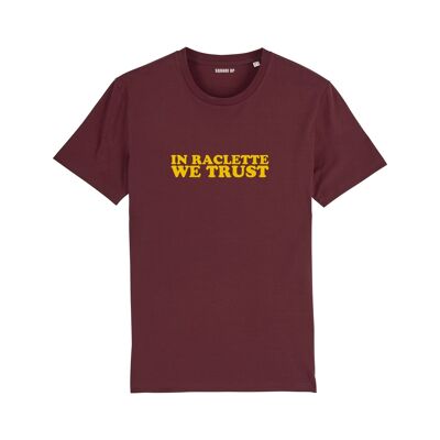 T-shirt "In raclette we trust" - Femme - Couleur Bordeaux