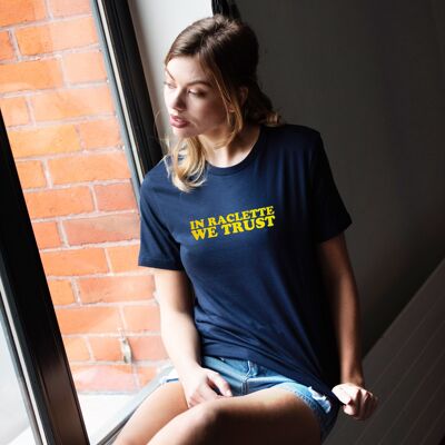 T-shirt "In raclette we trust" - Donna - Colore Blu Navy