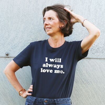 "I will always love me" T-shirt - Woman - Color Navy Blue