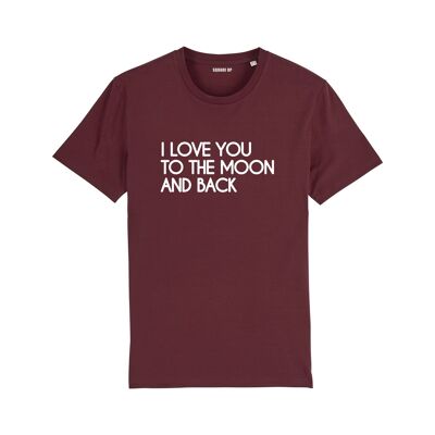 "I love you to the moon and back" T-Shirt - Damen - Farbe Bordeaux