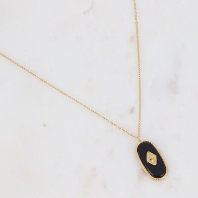 Golden Rosalie necklace with Onyx stone