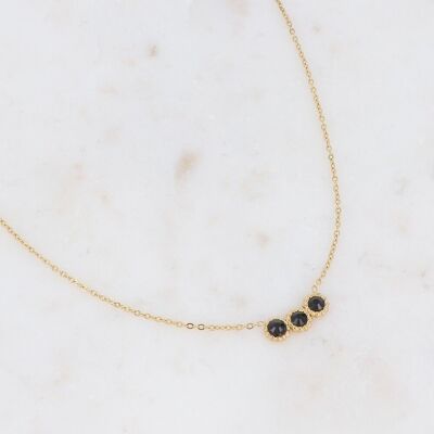 Gold Myla necklace and black rhinestones