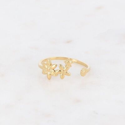 Gold Nicia ring with flowers