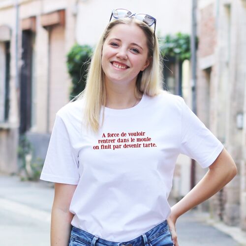 T-shirt "Devenir tarte" - Femme - Couleur Blanc