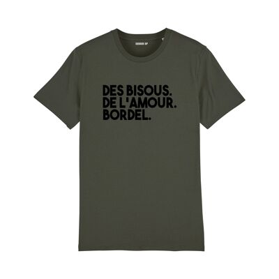 T-shirt "Des bisous. De l'amour. Bordel." - Femme - Couleur Kaki