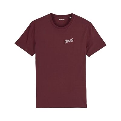T-Shirt "Chic Fille" - Damen - Farbe Bordeaux