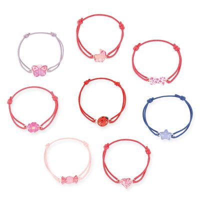 Assortissement 24 bracelets lacets réglables pour fille
