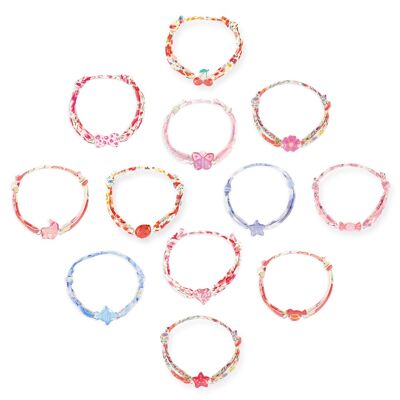 Children's Girls Jewelry - Assortment of 24 adjustable Liberty bracelets for girls