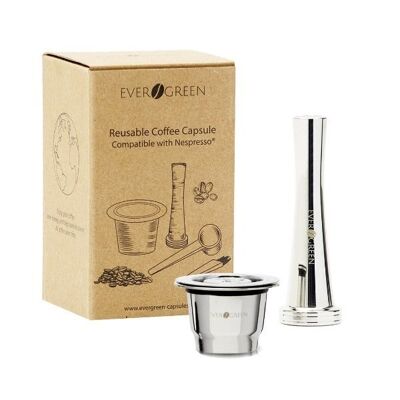 Capsule réutilisable Evergreen® pour Nespresso® - 1 capsule + 1 tamper (économisez 22 %)