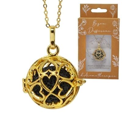 Gold cage diffuser necklace - MIA