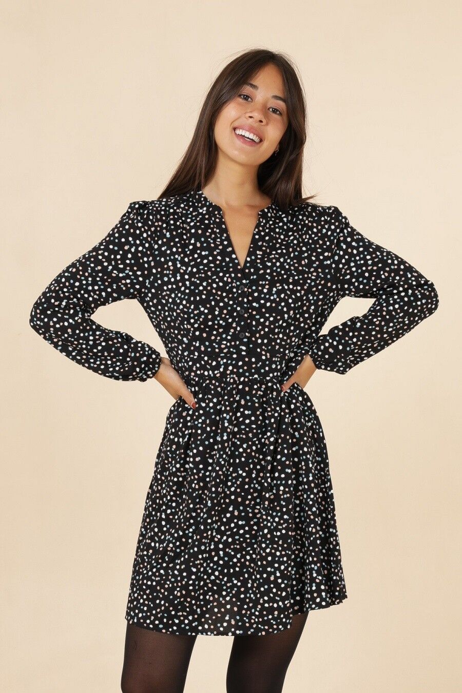 Vestido ROMY estampado lunares S/M/L