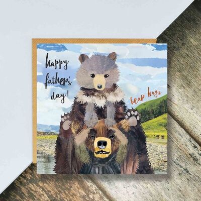 Bear Hugs Father's Day Card, Bear Card, Bear Dad Card, Cute Father's Day Card