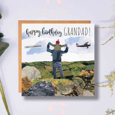 Happy Birthday Grandad! Best Grandad, Aeroplane, Grandpa Card, Grandad Plane Watching, Grandson, Granddaughter Card