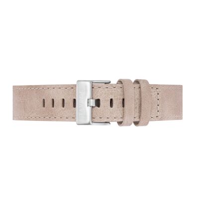 Sand Leather Strap/Silver Buckle 22mm