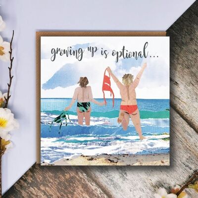 Growing up is Optional Card, YOLO Card, Best Friend Card, Bikini Seaside Card, Topless Ladies