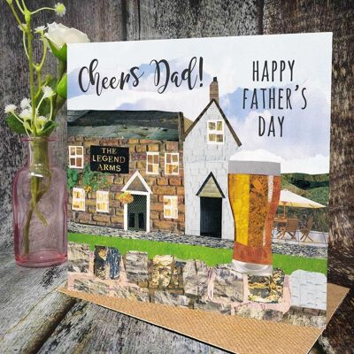 Cheers Dad! Happy Father's Day, Pub, Pint of Beer, The Legend Arms, Country Pub, Father's Day Card