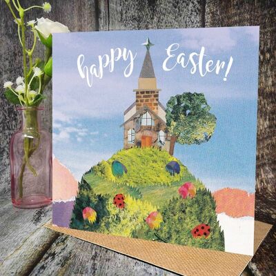 Happy Easter, Easter Card, Easter Church, Easter Eggs, Cute Easter Card
