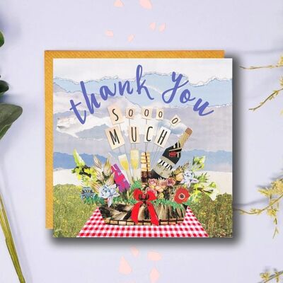 Thank You Card, Thank You So Much, Art Card, Collage, Quirky Cards, Thank You Hamper Card