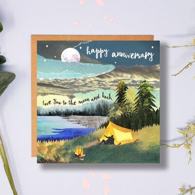 Anniversary Card, Love you to the Moon and Back, Happy Anniversary, Sleeping Under the Stars, Camping