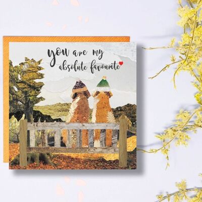 You are my Absolute Favourite, Valentines Day Card, Anniversary Card, Dog Card, Hikers, Walkers, Walking Pair