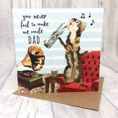 Birthday Dad, Father's Day card, Ferret, Singing Dad, Birthday Card, Quirky Card, Blank