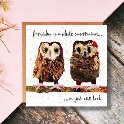Friendship Card, Owls, Best Friend, Bird Art, Birthday Card, Quirky