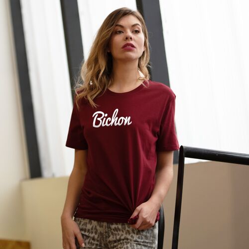 T-shirt "Bichon" - Femme - Couleur Bordeaux