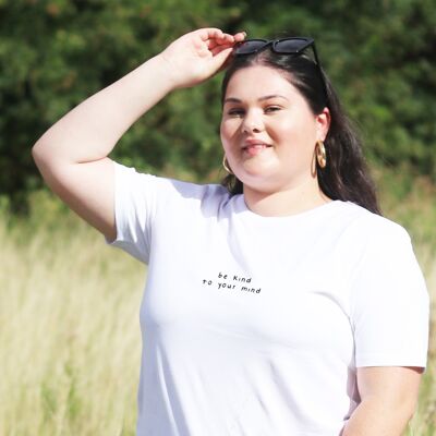 T-shirt "Sii gentile con la tua mente" - Donna - Colore Bianco
